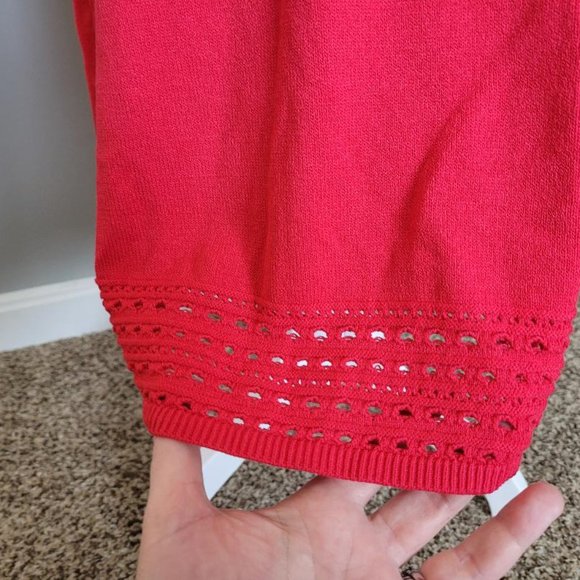 Ann Taylor Factory Dark Pink Knit Midi Dre… - Picture 2 of 6